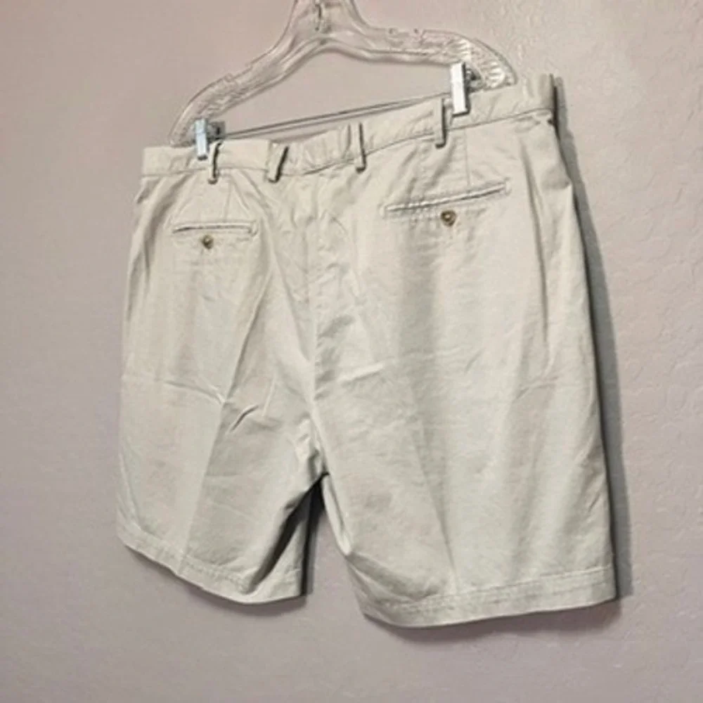 NWT Peter Millar Mens Size 40 Flat Front Chino Shorts Grey Pima Cotton Spandex